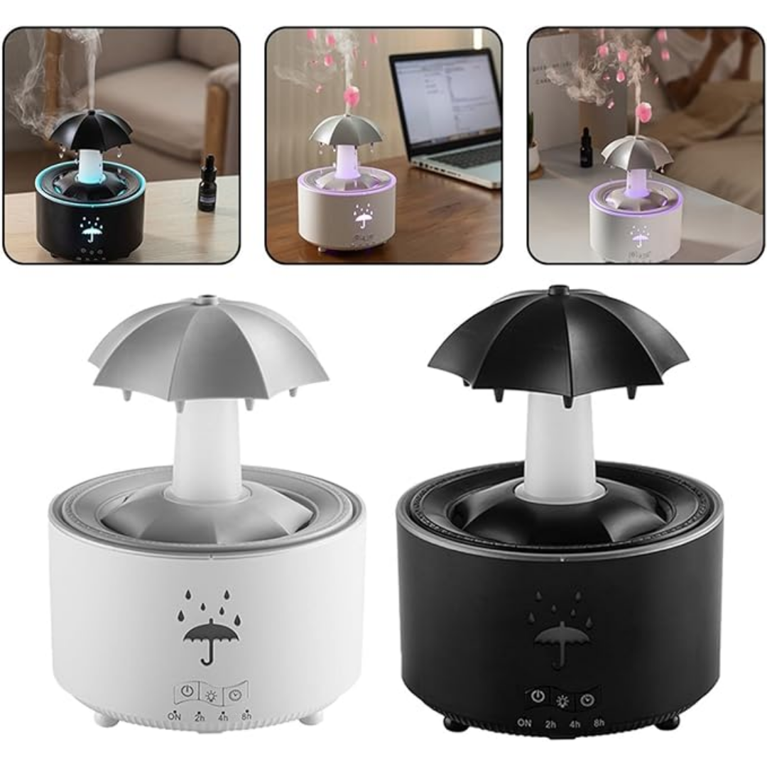 Humidificador y Difusor de Aroma Cromático con Efecto Lluvia