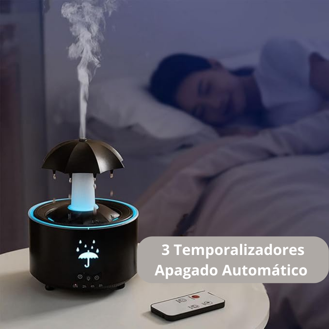 Humidificador y Difusor de Aroma Cromático con Efecto Lluvia